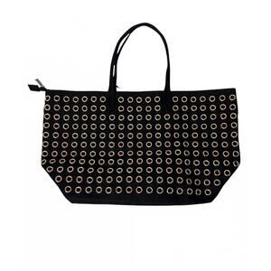 NEW REMI/REID women's eliana grommet canvas tote bag in black